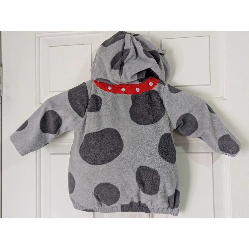 Carters Puppy Jacket Costume Infant 12 mos Gray Spotted Zip Hooded Halloween